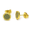 Gold Filled Ring — Stud Earring with Green Micro Pave Polished 02. — alternate product view — SKU 152286 | Oro Laminado anillo — Stud Earring with Green Micro Pave pulido 02. — SKU 152286