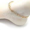 Oro Laminado Fancy Anklet, Gold Filled Style Polished, Golden Finish, 03.319.0012.10 (08 MM Thickness, 10 Inches Length)