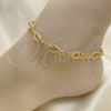 Oro Laminado Fancy Anklet, Gold Filled Style Polished, Golden Finish, 03.319.0012.10 (08 MM Thickness, 10 Inches Length)