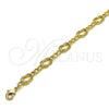 Oro Laminado Fancy Anklet, Gold Filled Style Polished, Golden Finish, 03.319.0012.10 (08 MM Thickness, 10 Inches Length)