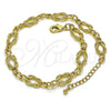 Oro Laminado Fancy Anklet, Gold Filled Style Polished, Golden Finish, 03.319.0012.10 (08 MM Thickness, 10 Inches Length)