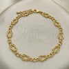 Oro Laminado Fancy Anklet, Gold Filled Style Polished, Golden Finish, 03.319.0012.10 (08 MM Thickness, 10 Inches Length)