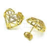 Gold Filled Ring — Stud Earring Heart Design with White Micro Pave — alternate product view — SKU 152330 | Oro Laminado anillo — Stud Earring corazón diseño with blanco Micro Pave — SKU 152330