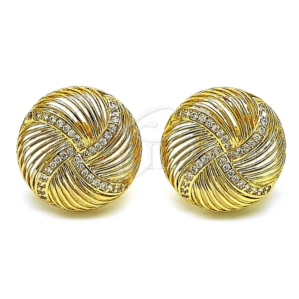 Gold Filled Ring — Stud Earring with White Micro Pave Polished 02. — alternate product view — SKU 152331 | Oro Laminado anillo — Stud Earring with blanco Micro Pave pulido 02. — SKU 152331