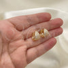 Oro Laminado Huggie Hoop, Gold Filled Style with White Micro Pave, Polished, Golden Finish, 02.195.0165.12
