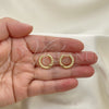 Oro Laminado Huggie Hoop, Gold Filled Style Twist Design, Polished, Golden Finish, 02.195.0169.15