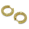 Oro Laminado Huggie Hoop, Gold Filled Style Twist Design, Polished, Golden Finish, 02.195.0169.15