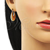 Oro Laminado Small Hoop, Gold Filled Style Hollow Design, Diamond Cutting Finish, Golden Finish, 02.163.0181.20