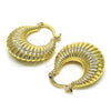 Oro Laminado Small Hoop, Gold Filled Style Hollow Design, Diamond Cutting Finish, Golden Finish, 02.163.0181.20