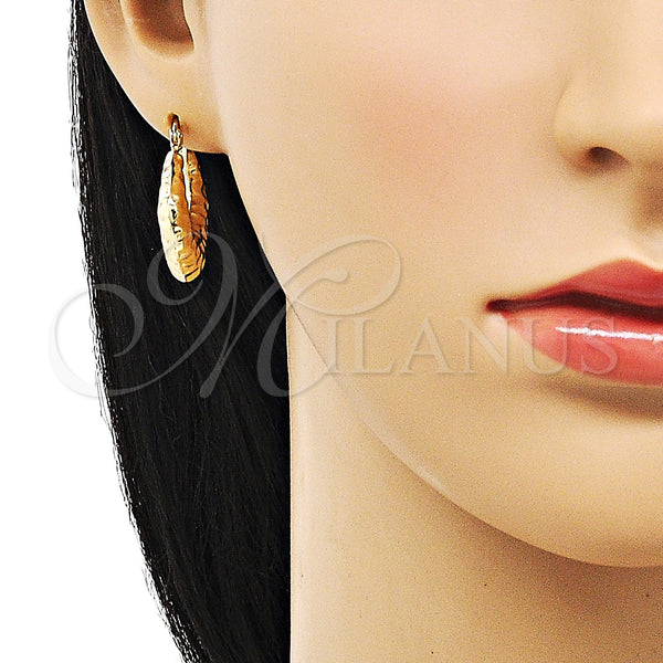 Gold Filled Hoop Earrings — Small Hoop Hollow Design Polished 02. — alternate product view — SKU 152349 | Oro Laminado aretes de aro — Small Hoop Hollow diseño pulido 02. — SKU 152349