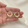 Oro Laminado Small Hoop, Gold Filled Style Hollow Design, Polished, Golden Finish, 02.163.0182.25