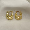 Oro Laminado Small Hoop, Gold Filled Style Hollow Design, Polished, Golden Finish, 02.163.0189.20