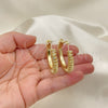 Oro Laminado Medium Hoop, Gold Filled Style Spiral Design, Polished, Golden Finish, 02.213.0460.40