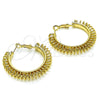 Oro Laminado Medium Hoop, Gold Filled Style Spiral Design, Polished, Golden Finish, 02.213.0460.40