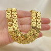 Stainless Steel Necklace and Bracelet, Polished, Golden Finish, 06.363.0035.2.22