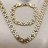 Stainless Steel Necklace and Bracelet, Polished, Golden Finish, 06.363.0035.2.22