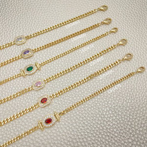 Gold Filled Bracelet — 20 Zirconia Frame Bracelets Trendy $5.00 each for — main product view — SKU 152400 | Oro Laminado brazalete — 20 Zirconia Frame Bracelets Trendy $5.00 each for — SKU 152400