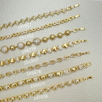 Gold Filled Bracelet — 15 Elegant Zirconia Trendy Bracelets $6.67 each for for wholesale, main product view
