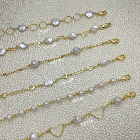 25 brazaletes de perlas modernas ($4.00 cada uno) por $100 en capas de oro 