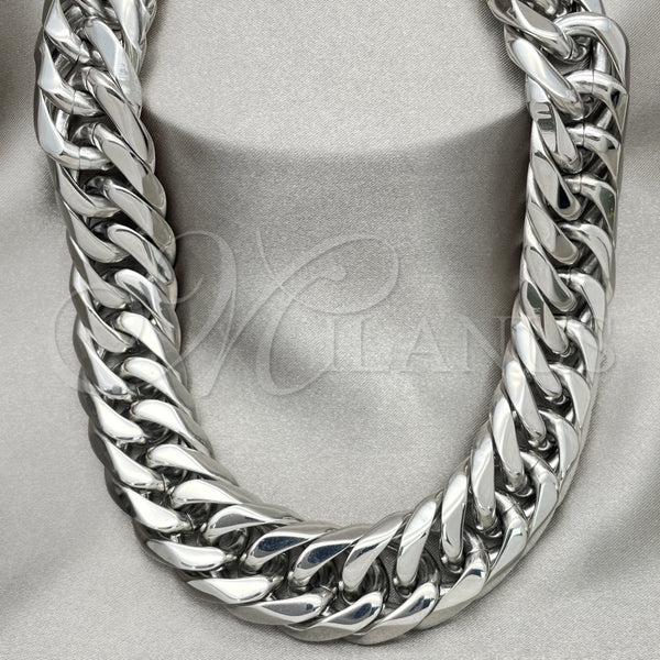 Stainless Steel Necklace — Basic Necklace Curb Design Polished 04. 20 MM — main product view — SKU 152430 | Acero Inoxidable collar — básico Necklace Curb diseño pulido 04. 20 MM — SKU 152430