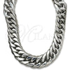 Stainless Steel Basic Necklace, Curb Design, Polished, Steel Finish, 04.257.0003.28 (20 MM Thickness, 28 Inches Length)