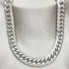 Stainless Steel Basic Necklace, Curb Design, Polished, Steel Finish, 04.257.0005.28 (12 MM Thickness, 28 Inches Length)