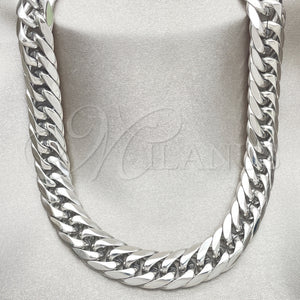 Stainless Steel Necklace — Basic Necklace Curb Design Polished 04. 12 MM — main product view — SKU 152432 | Acero Inoxidable collar — básico Necklace Curb diseño pulido 04. 12 MM — SKU 152432