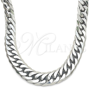 Stainless Steel Necklace — Basic Necklace Curb Design Polished 04. 14 MM — main product view — SKU 152433 | Acero Inoxidable collar — básico Necklace Curb diseño pulido 04. 14 MM — SKU 152433