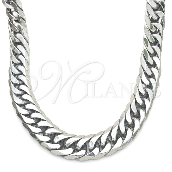 Stainless Steel Necklace — Basic Necklace Curb Design Polished 04. 14 MM — main product view — SKU 152433 | Acero Inoxidable collar — básico Necklace Curb diseño pulido 04. 14 MM — SKU 152433