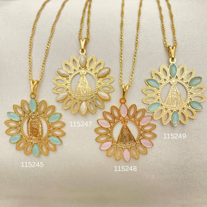 Gold Filled Necklace — 25 Mother of Pearl Caridad del Cobre Necklaces — main product view — SKU 152453 | Oro Laminado collar — 25 Mother of Pearl Caridad del Cobre Necklaces — SKU 152453