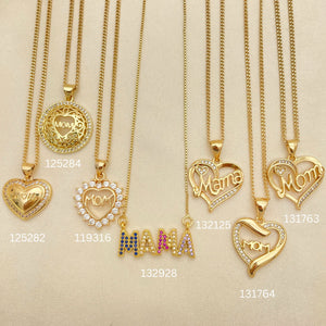Gold Filled Necklace — 25 Mother Mama Mom Necklaces Assorted in for — main product view — SKU 152455 | Oro Laminado collar — 25 Mother Mama Mom Necklaces Assorted in for — SKU 152455
