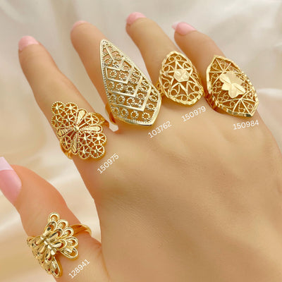 20-piece assorted filigree lace ring kit in Oro Laminado Gold Filled style, SKU 152462 for wholesale, main product view