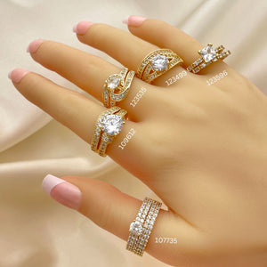Gold Filled Ring — 15 Assorted Bridal 2pc Wedding and Engagement Rings — main product view — SKU 152464 | Oro Laminado anillo — 15 Assorted Bridal 2pc Wedding and Engagement Rings — SKU 152464