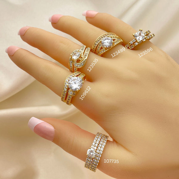 15 Assorted Bridal 2pc Wedding and Engagement Rings in Oro Laminado for $100 ($6.67 ea) ea in Gold Layered