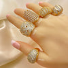 12 Assorted Large Dome Zirconia Rings in Oro Laminado for $100 ( $8.33ea) ea in Gold Layered