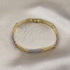 Oro Laminado Solid Bracelet, Gold Filled Style Polished, Tricolor, 03.102.0061.08 (07 MM Thickness, 8 Inches Length)