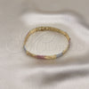 Oro Laminado Solid Bracelet, Gold Filled Style Diamond Cutting Finish, Tricolor, 03.102.0064.08 (07 MM Thickness, 8 Inches Length)