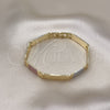 Oro Laminado Solid Bracelet, Gold Filled Style Diamond Cutting Finish, Tricolor, 03.102.0066.08 (07 MM Thickness, 8 Inches Length)