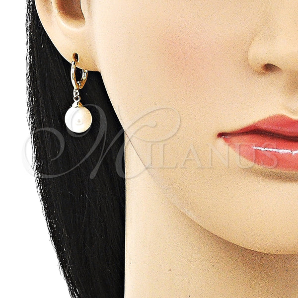 Gold Filled Ring — Dangle Earring Ball Design with Ivory Mother of — alternate product view — SKU 152485 | Oro Laminado anillo — Dangle Earring Ball diseño with Ivory Mother of — SKU 152485