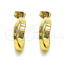 Oro Laminado Small Hoop, Gold Filled Style Twist Design, Polished, Golden Finish, 02.213.0463.15