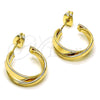 Oro Laminado Small Hoop, Gold Filled Style Twist Design, Polished, Golden Finish, 02.213.0463.15