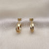 Oro Laminado Small Hoop, Gold Filled Style Twist Design, Polished, Golden Finish, 02.213.0463.15