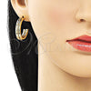 Oro Laminado Medium Hoop, Gold Filled Style Diamond Cutting Finish, Golden Finish, 02.213.0464.25