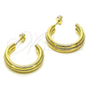 Oro Laminado Medium Hoop, Gold Filled Style Diamond Cutting Finish, Golden Finish, 02.213.0464.25