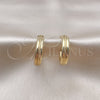 Oro Laminado Medium Hoop, Gold Filled Style Diamond Cutting Finish, Golden Finish, 02.213.0464.25