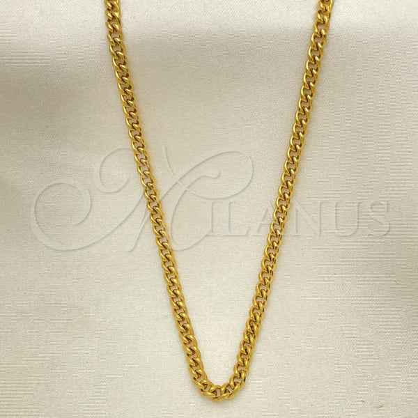 Stainless Steel Necklace — Basic Necklace Miami Cuban Design Black Polished 04. — main product view — SKU 152494 | Acero Inoxidable collar — básico Necklace Miami Cuban diseño negro pulido 04. — SKU 152494