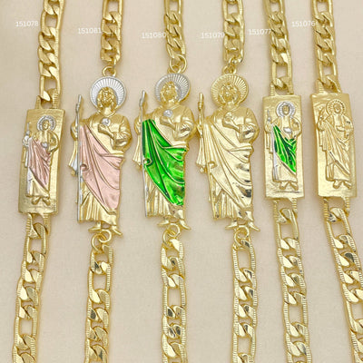 Gold Filled Bracelet — 18 Religious San Judas Bracelets in Assorted $5.55 for wholesale, main product view