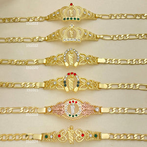 Gold Filled Bracelet — 20 Religious San Judas Plaque ID Bracelets in — main product view — SKU 152529 | Oro Laminado brazalete — 20 Religious San Judas Plaque ID Bracelets in — SKU 152529