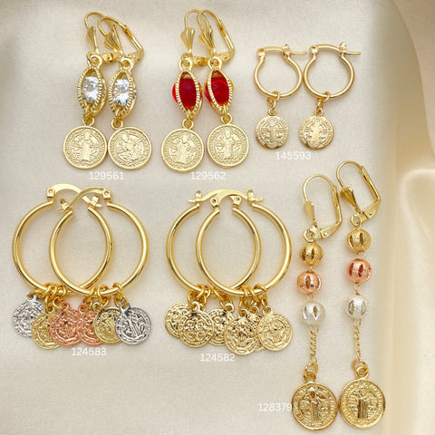 30 San Benito Earrings Assorted in Oro Laminado for $100 ($3.33ea) ea in Gold Layered