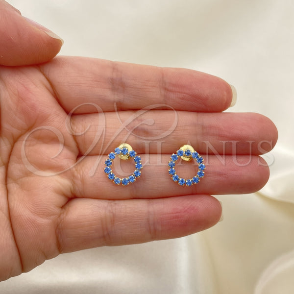 Gold Filled Ring — Stud Earring with Tanzanite Cubic Zirconia Polished 02.09. — alternate product view — SKU 152563 | Oro Laminado anillo — Stud Earring with Tanzanite Cubic Zirconia pulido 02.09. — SKU 152563